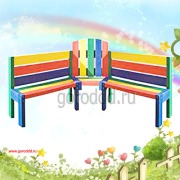 Детский столик с лавочками для детских садов «Лунтик» 1400/1450х1400/1300х650/550